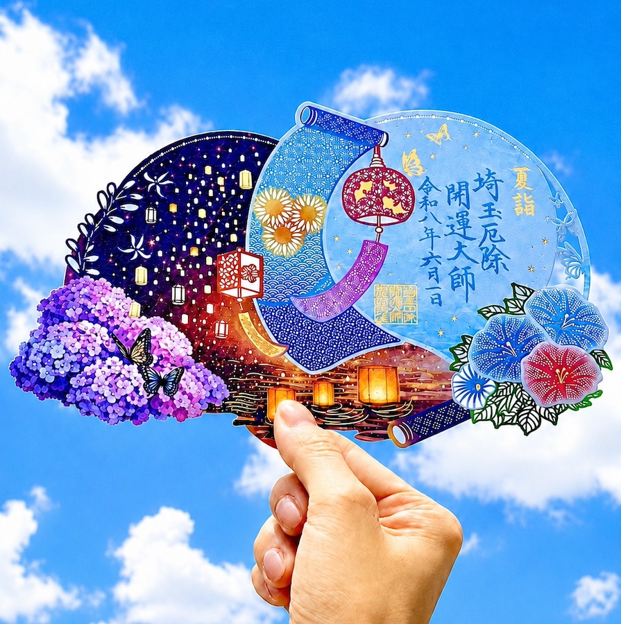 夏限定切り絵御朱印『 夏空の詩（なつぞらのうた） 』